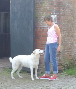 reine met hond